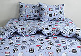 Комплект постільної білизни Совята (сірий), фото 3
