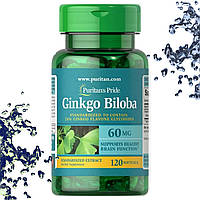 Гинкго Билоба Puritan's Pride Ginkgo Biloba 60 мг 120 гелевых капсул