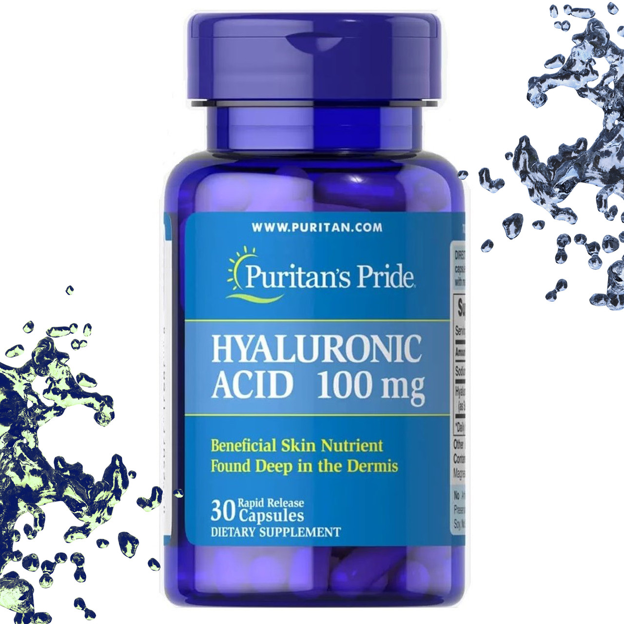 Гіалуронова кислота Puritan's Pride Hyaluronic Acid 100 мг 30 капсул, фото 1