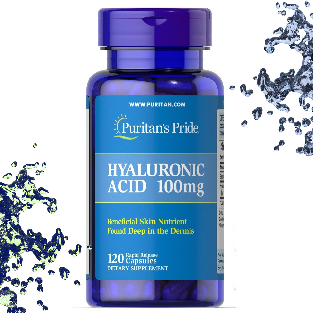 Гіалуронова кислота Puritan's Pride Hyaluronic Acid 100 мг 120 капсул, фото 1