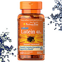 Вітаміни для очей Puritan's Pride Lutigold Lutein 40 мг with Zeaxanthin (Лютеїн+Зеаксантин) 60 гелевих капсул