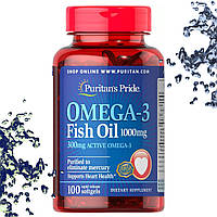 Риб'ячий жир Puritan's Pride Omega-3 Fish Oil 1000 мг (300 мг Active Omega-3) 100 гелевих капсул