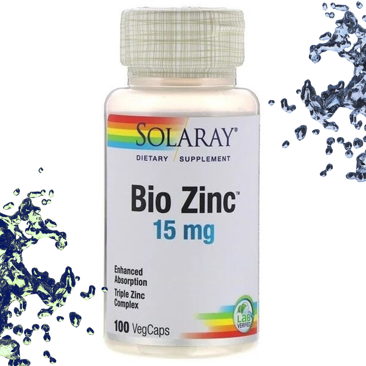 Цинк Solaray Bio Zinc 15 мг 100 вегетаріанських капсул, фото 1