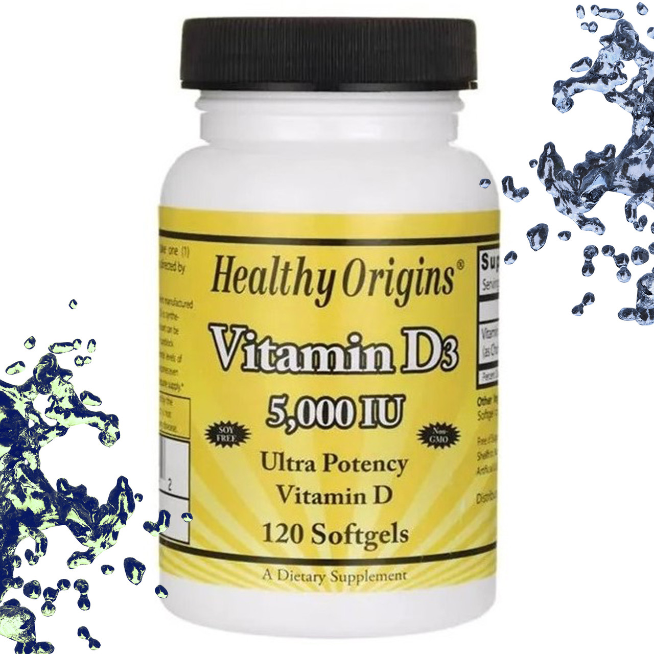 Вітамін Д3 Healthy Origins Vitamin D3 5.000 IU 120 гелевих капсул, фото 1