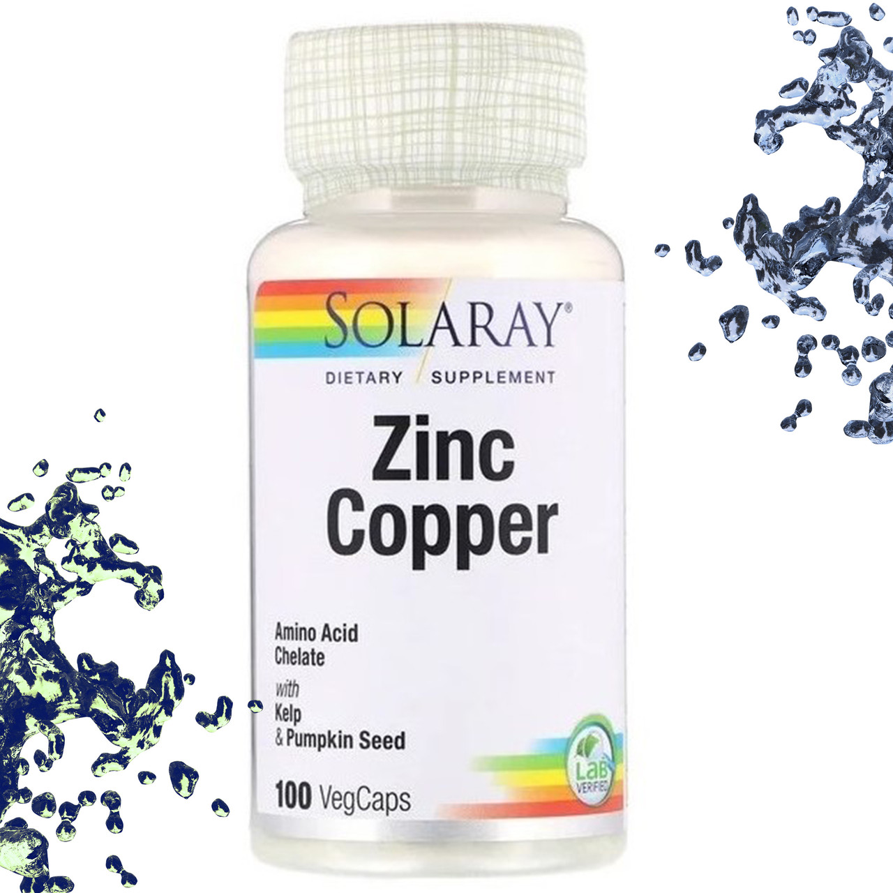 Цинк і Мідь Solaray Zinc Copper 100 капсул, фото 1