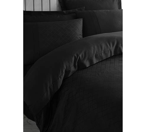 Постільна білизна Cotton Box JAKARLI SATEN DAMA SIYAH двоспальний євро, фото 3