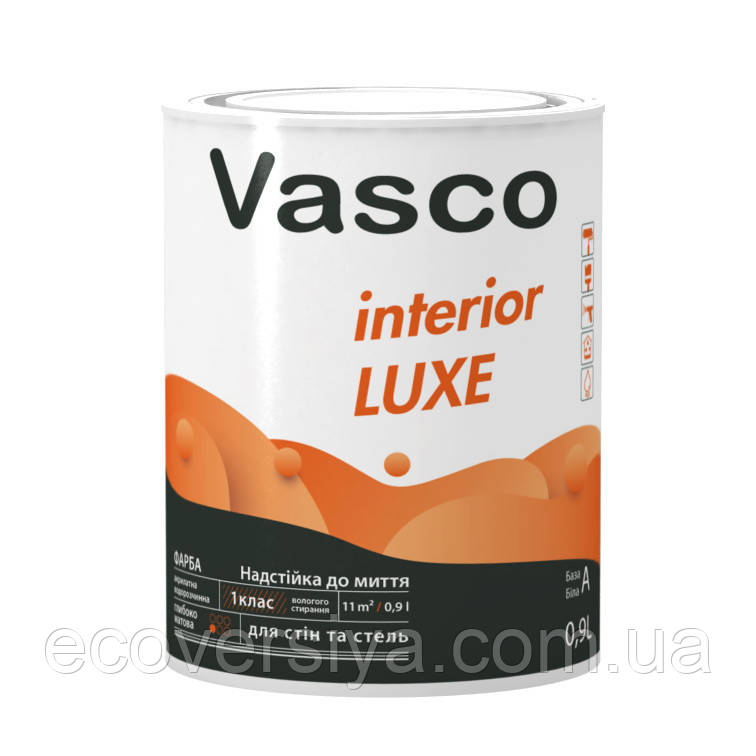 Фарба для внутрішніх робіт Vasco interior Luxe (Інтеріор Люкс), А база