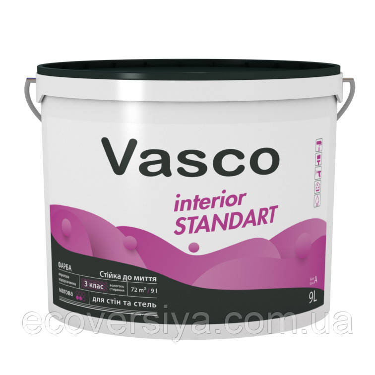 Фарба акрилова для стін та стелі Vasco Interior Standart (Васко Інтеріор Стандарт)