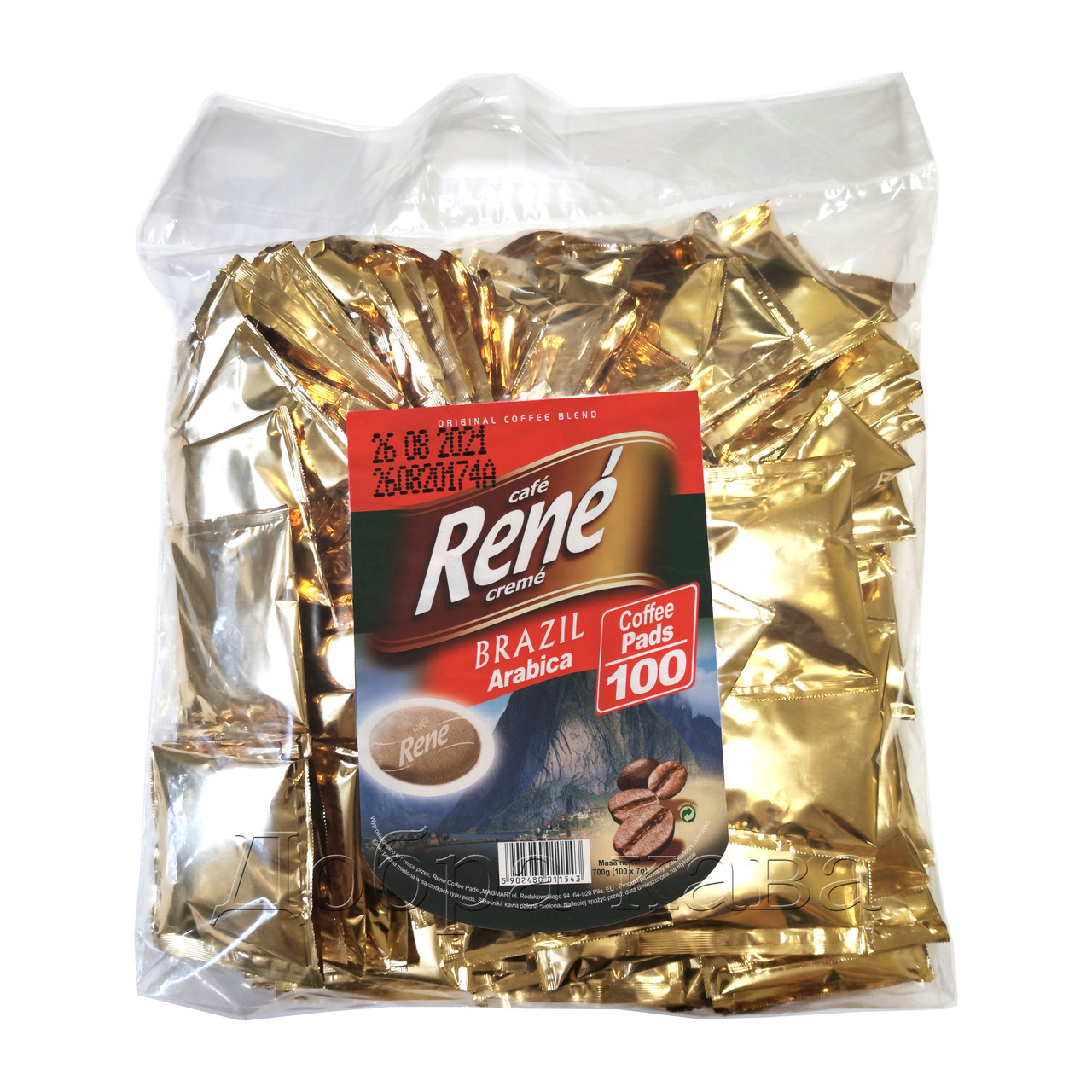 Rene Brazil Arabica 100 шт кава в чалдах для Philips Senseo