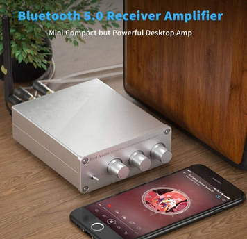 Підсилювач звуку Fosi Audio BT20A white. Bluetooth 5.0, AUX, 2x100W