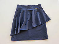 Юбка для девочки 122-152 см синяя школьная юбка с баской для девочки турция