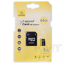 Карта пам'яті USAMS 64GB US-ZB119 TF High Speed Card+Adapter (ZB119TF01)