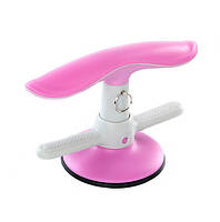 Тренажер-присоска для фиксации ног SIT-UP AID (Pink White) | Домашний тренажер для пресса (kz224-LVR)