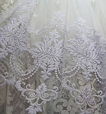 Метелик тюль Сітка з вишивкою колір Білий, фото 2