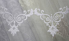 Метелик тюль Сітка з вишивкою колір Білий, фото 3