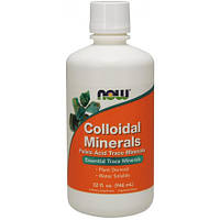 NOW Коллоидные минералы с малиной, Colloidal Minerals, 946 мл