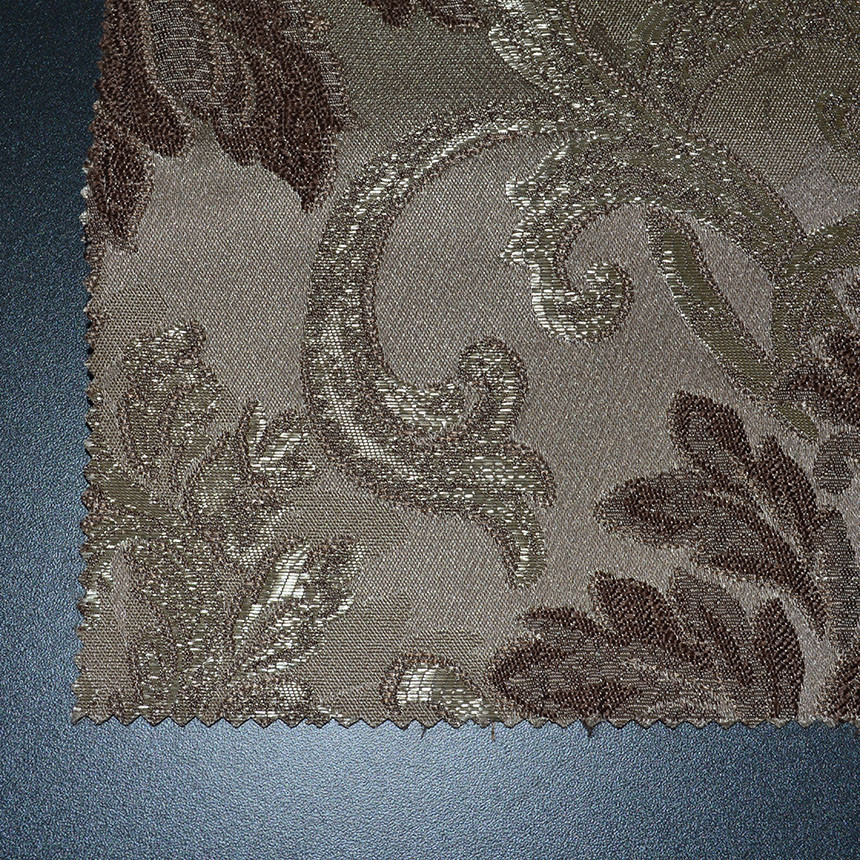 Тканина для меблів жаккард з великим візерунком вензель Адель (Adelia) коричневого кольору