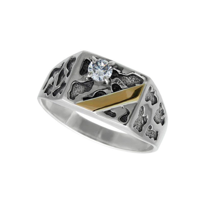 Срібний перстень з золотою накладкою "Горець" DARIY 057п