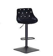 Кресло бархатное с подножкой для клиента, кресло в салон с камнями FORO+SV Bar 4BK - Base, кресло мастера