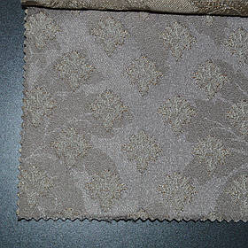 Тканина для меблів жаккард з дрібним візерунком вензель Адель (Adelia) сірого кольору