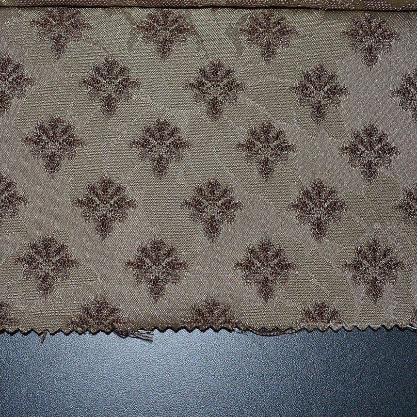 Тканина для меблів жаккард з дрібним візерунком вензель Адель (Adelia) коричневого кольору