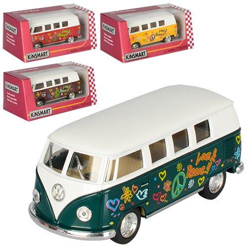 Дитяча колекційна машинка Kinsmart Volkswagen Classical Bus 1962 KT5060FW металева інерційна відчиняються двері іграшка