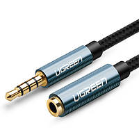 Аудио кабель 2м UGREEN 3,5 мм удлинитель стерео адаптер позолоченный совместим с iPhone iPad