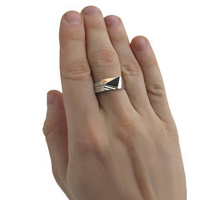 Срібний перстень із золотою пластиною "Рамсес" DARIY 076п, фото 3