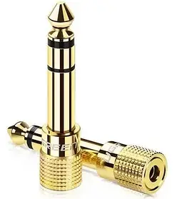 Перехідник UGREEN 6,35 мм на 3,5 мм гніздовий адаптер для стереонаушников, гітари, цифрового піаніно