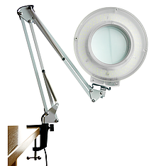 Лампа-лупа з LED підсвічуванням кріплення на струбцині