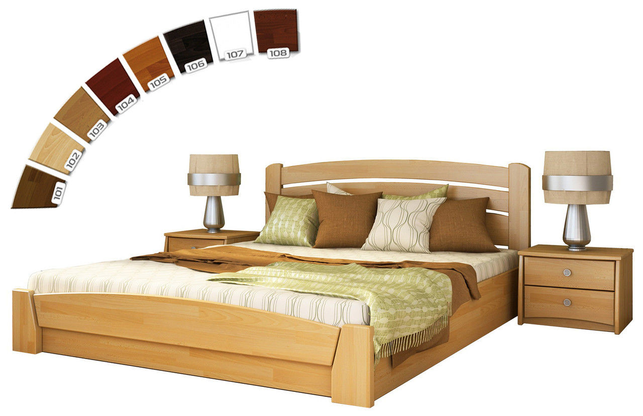 Ліжко з підйомним механізмом з натуральної деревини буку Селену Аурі Естелла