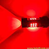 Автолампи червоні P21W 21 LED BA15S 1156 габарити стопи світлодіодні лампи для авто лед лампочки для стопів стоп сигнал led, фото 3