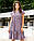Плаття літнє вільного крою з квітковим принтом, арт 429, колір синя смужка, фото 8