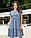 Плаття літнє вільного крою з квітковим принтом, арт 429, колір синя смужка, фото 9