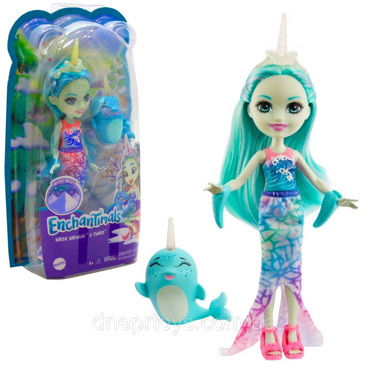 Лялька «Enchantimals» - Нарвав Наддо з вихованцем, 15 см (GJX41)