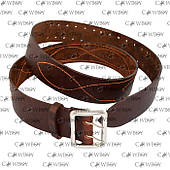 Ремінь Портупея шкіряний коричневий із прошивкою