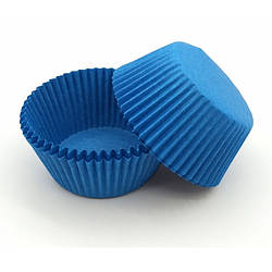Бумажні формочки для кексів 140 (круглі) - Сині 5*3см (15 шт)