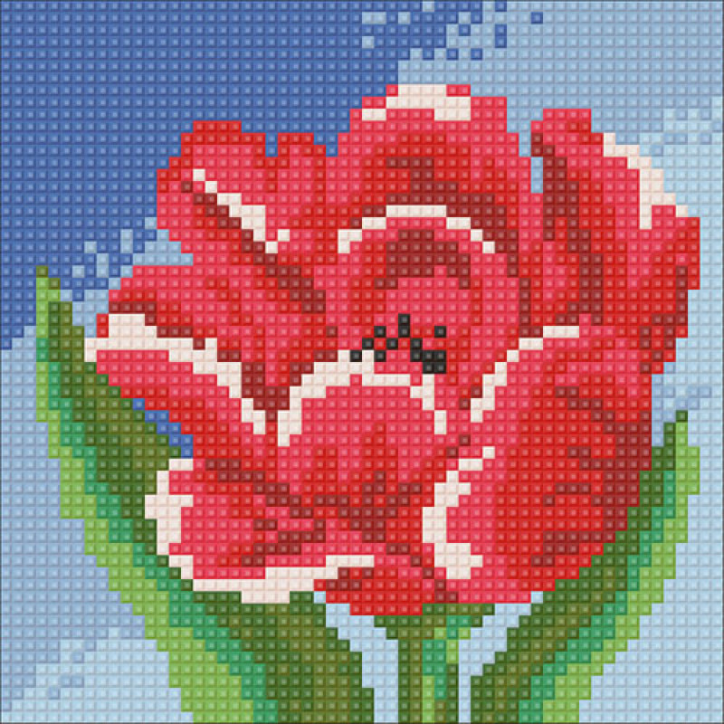 Алмазна вишивка набір для дітей Маленький тюльпан 15х15 UA-042