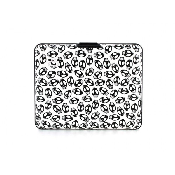 Гаманець "Big Stockholm" від бренду Ogon Designs з RFID захистом білий з чорними черепами, фото 1