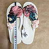 Шлепанці в’єтнамки білі з квітами на плоскій підошві через пальчик жіноче літо 2021, фото 8