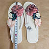 Шлепанці в’єтнамки білі з квітами на плоскій підошві через пальчик жіноче літо 2021, фото 9