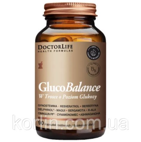 Глюкобаланс GlucoBalance Для рівня Сахара в Крові 90 кап Doctor Life США Доставка з ЄС