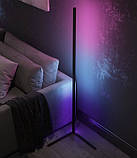 Кутовий підлоговий світильник RGB торшер, 140 см, фото 3