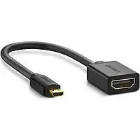 Видео переходник Ugreen Micro HDMI - HDMI 4K 60Hz 1080P 3D позолоченный видеоадаптер конвертер 20134