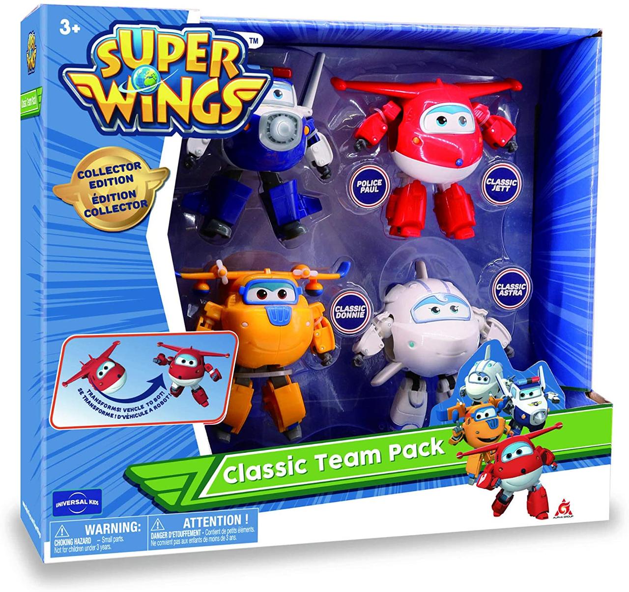 Супер Крилья набір 4 літаки-трансформери Джетт Пол Астра та Донні Super Wings Classic Team Pack