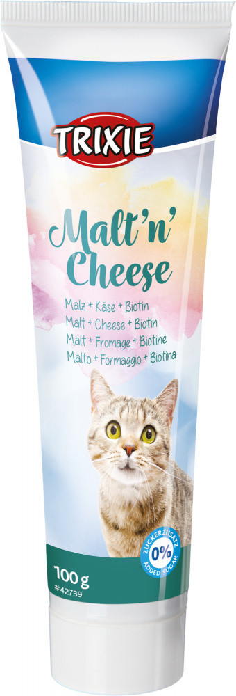 Trixie TX-42738 Malt'n'Cheese Anti-Hairball 100 г паста для кішок шорстка з біотином