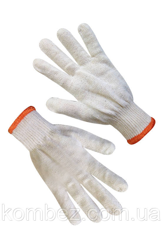 Рукавички трикотажні без ПВХ точки, білі, (250 пар), фото 1