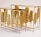 Набір 2-х кавових столів з дзеркальною стільницею Перо золотої 60615, фото 3