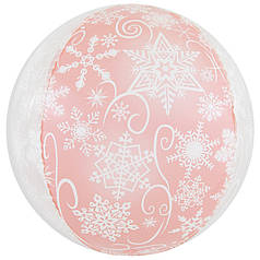 Сфера 22" КИТАЙ-КТ 72 Сніжинки на рожевому