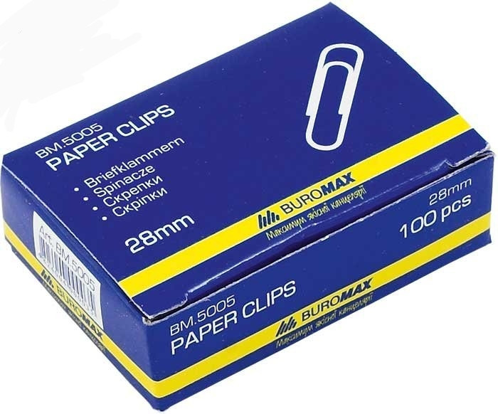 Скріпки канцелярські круглі 28 мм